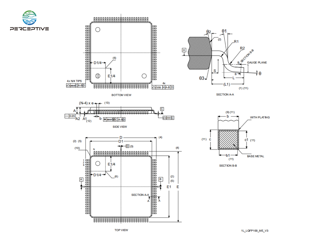 Package of ST STM32H743VIT6 perceptive Package of ST STM32H743VIT6 perceptive