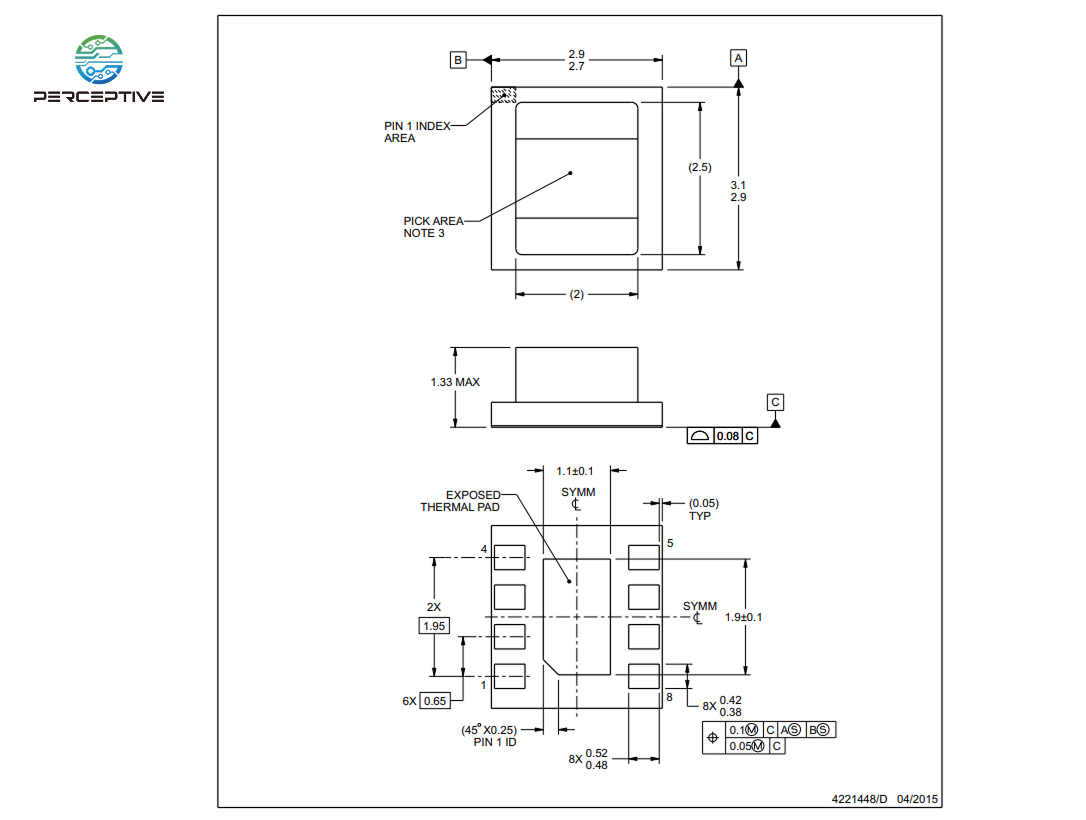 Package of  TI TPS82085SILR perceptive